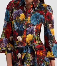 alice + olivia Lily Mini Shirt Dress in flourish sm - women's dress - view 4