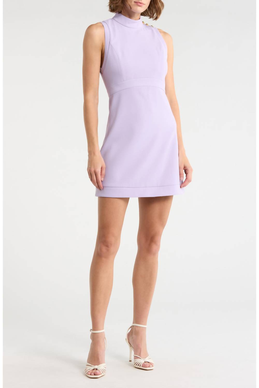 Alice + Olivia - Mock Neck Sleeveless Fit & Flare Dress