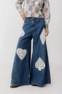 Savia - Crochet Wide Leg Jeans