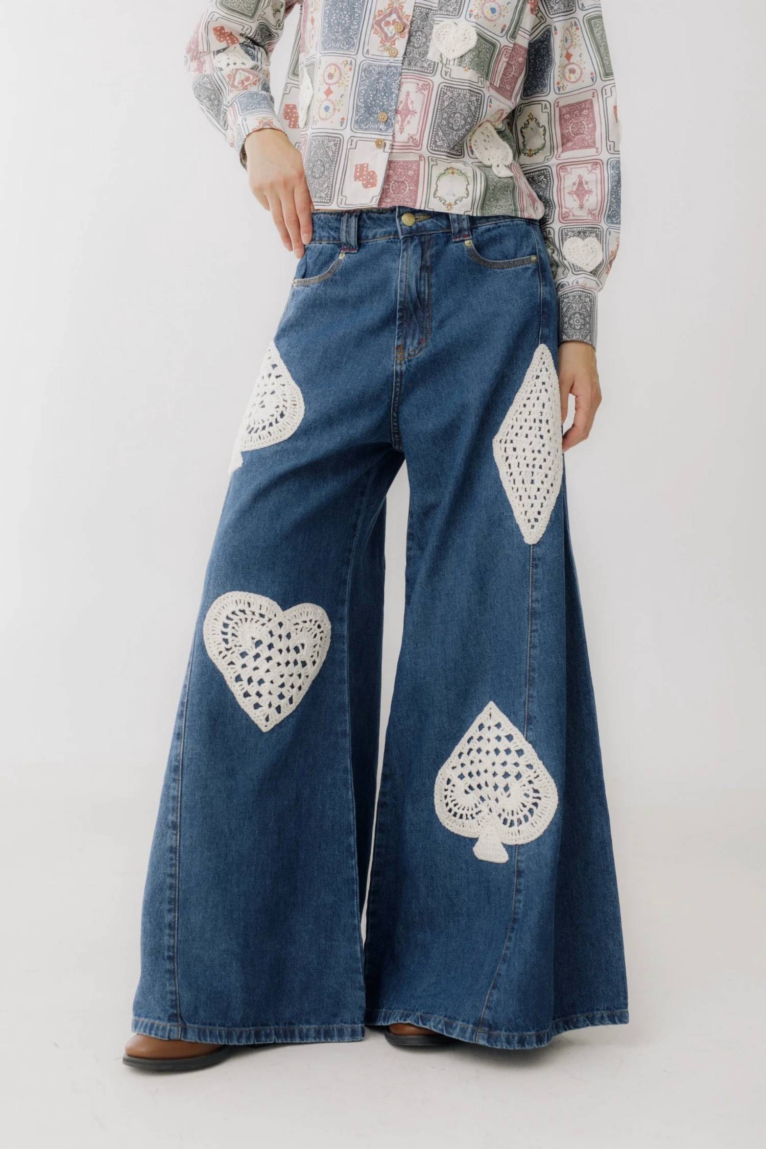Savia - Crochet Wide Leg Jeans