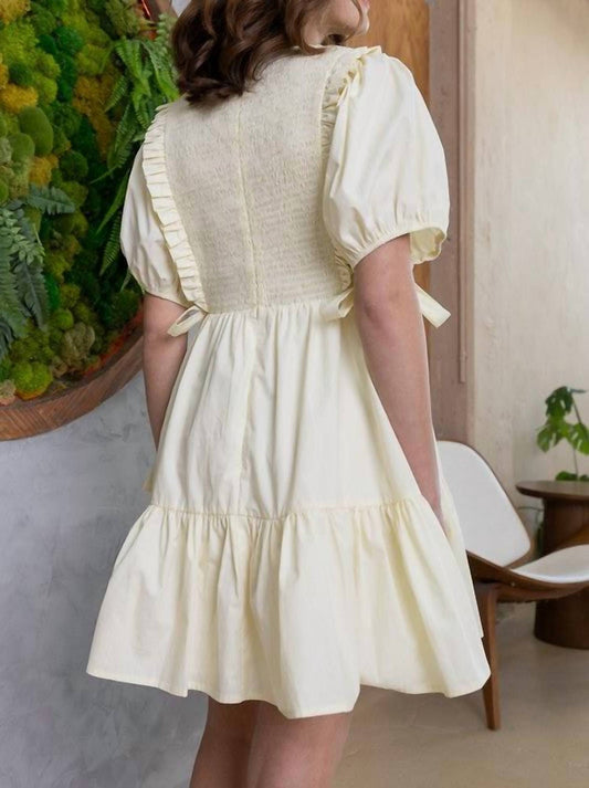 Heyson - Michelle Puff Sleeve Mini Dress