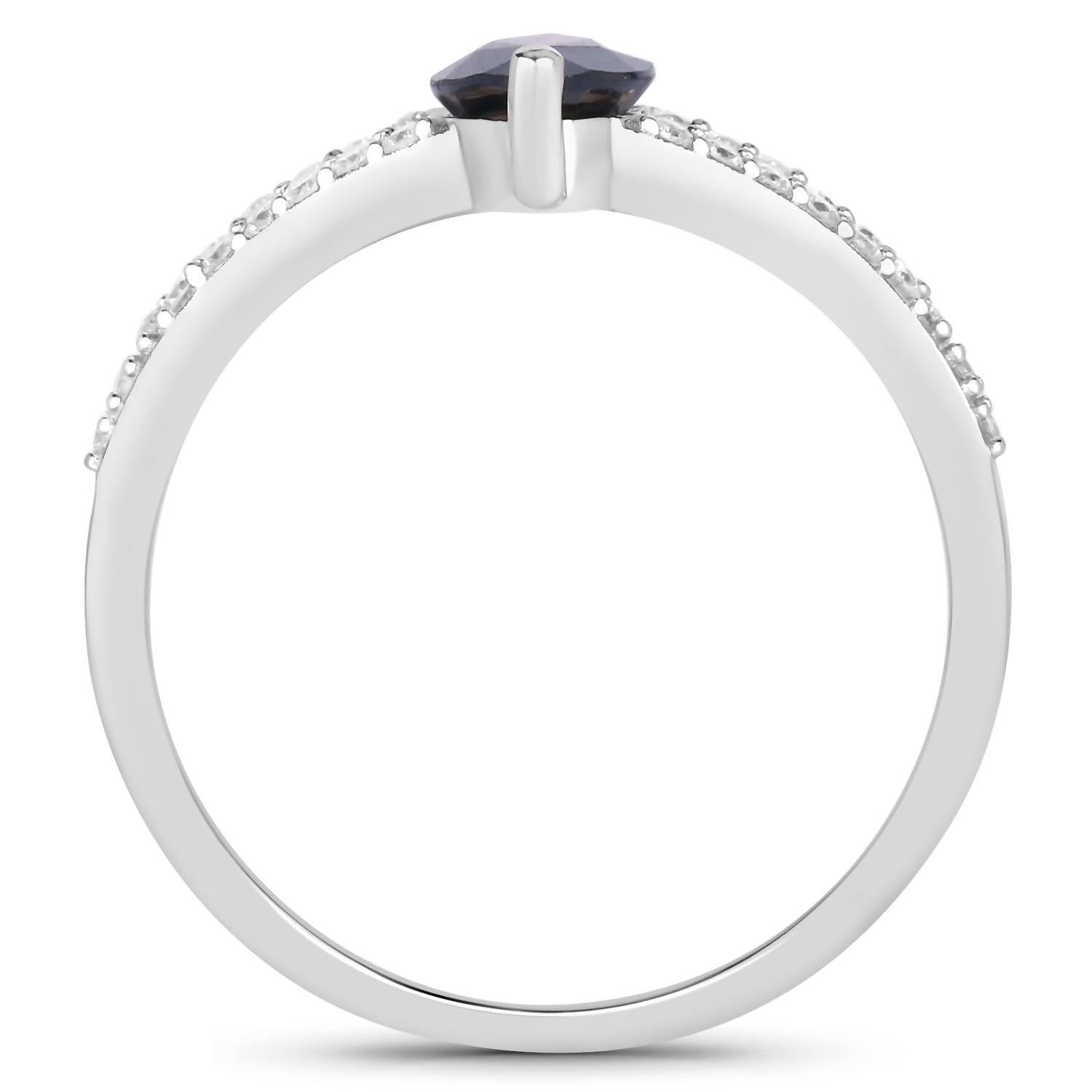 Diana M Jewels Women's Marquise Natural Blue Sapphire Fashion Ring (1.50 Ct) - Petite in 14k white gold - women's jewelry - detail view