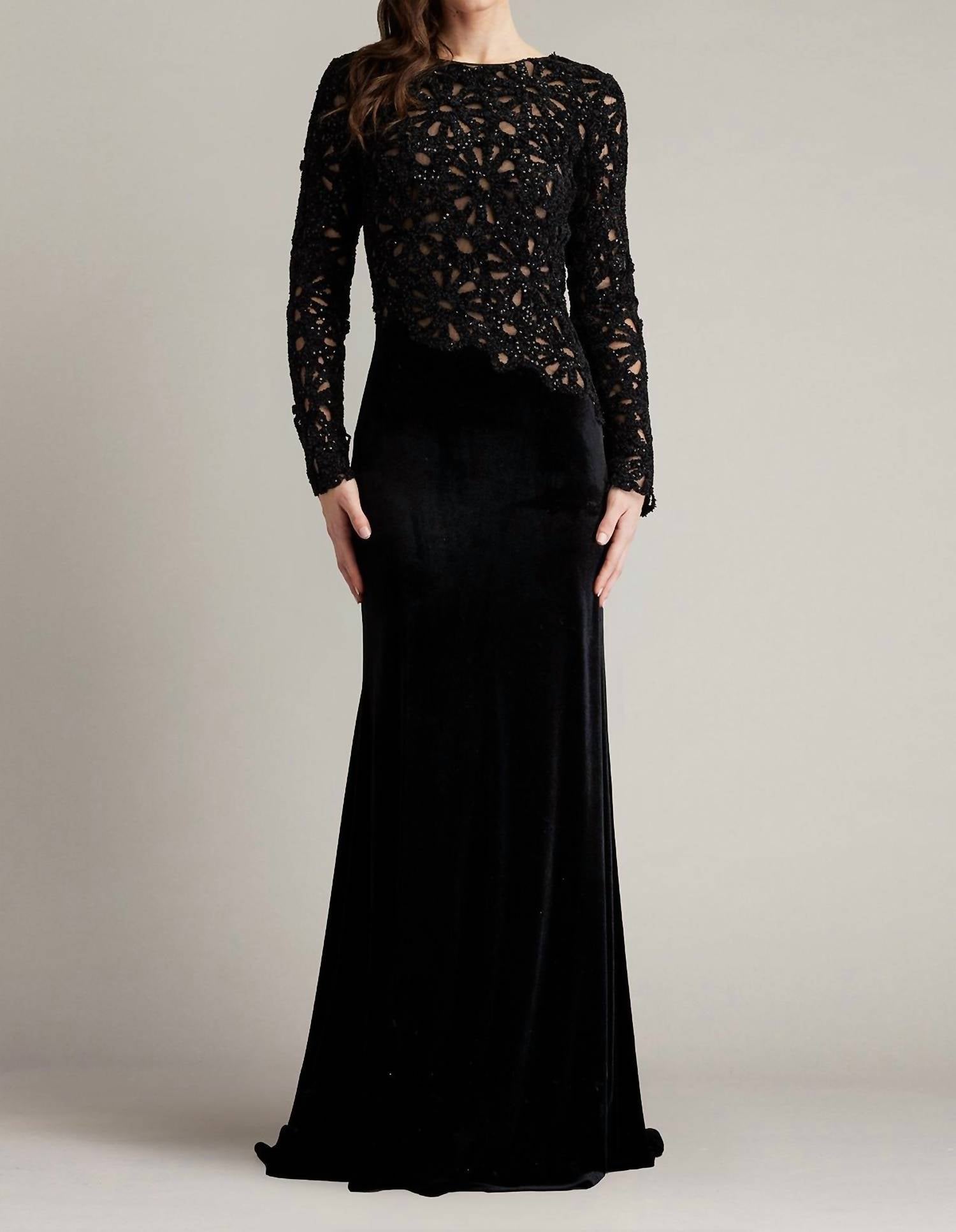Tadashi Shoji - Sinnott Chenille Embroidered Gown