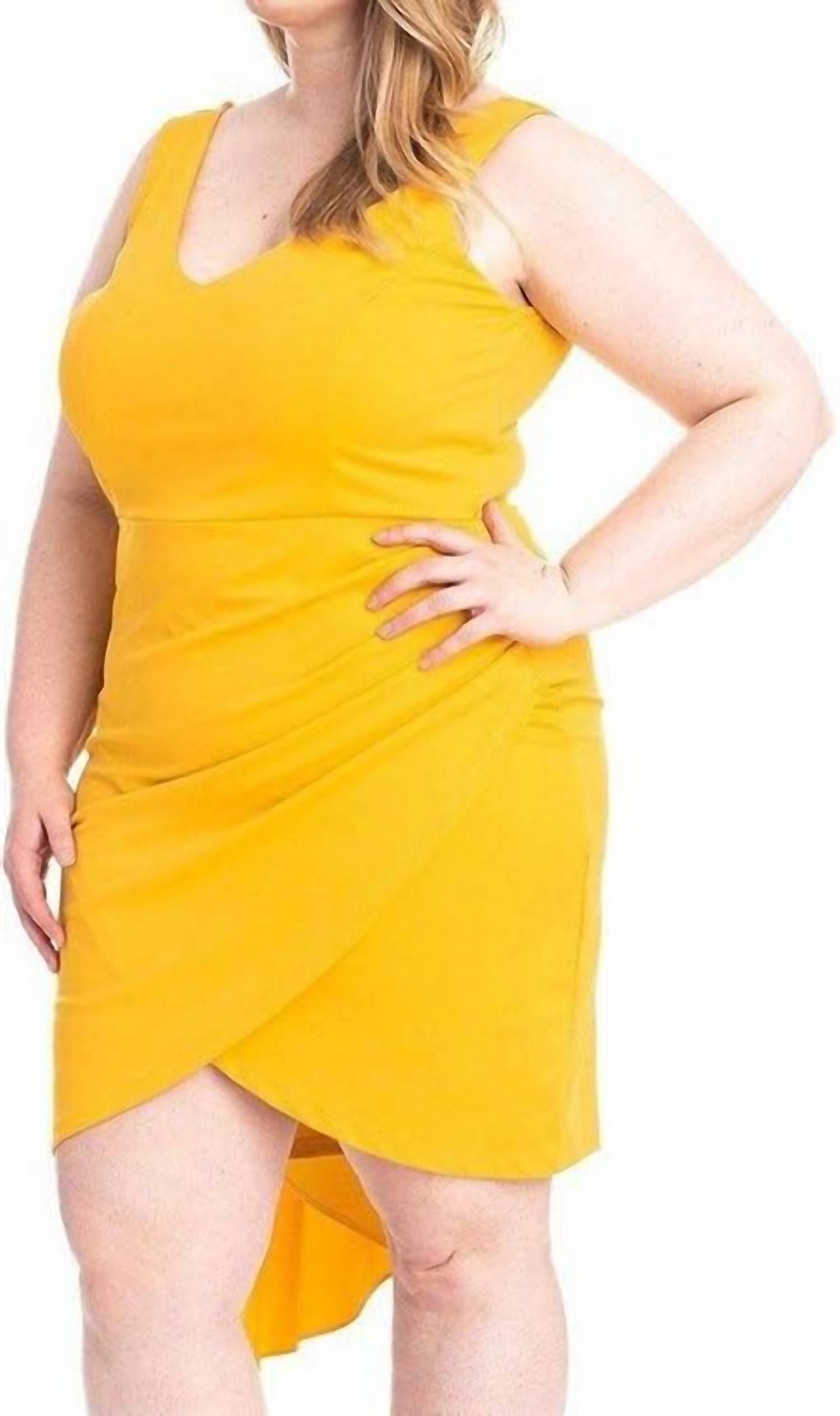 Symphony - Back Shoulder Cape Mini Dress - Plus