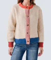 Frnch - Megane Color Block Buttoned Cardigan