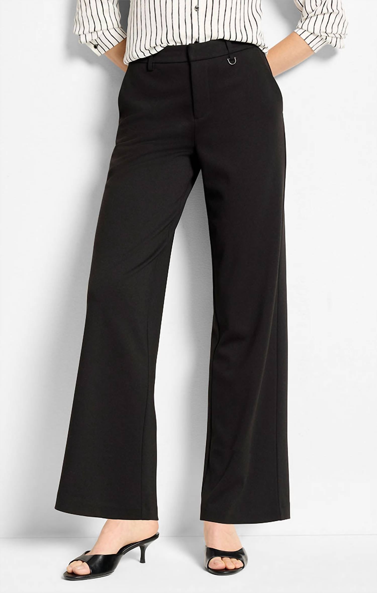Nic + Zoe - Lenox Ponte Buckle Wide Leg Pants