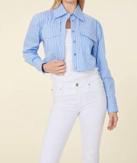 Dolce Cabo - Stripe Crop Blouse