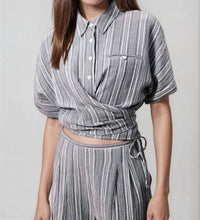 Frnch - Striped Shirt With Adjustable Front Tie
