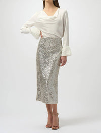 Joseph Ribkoff - Sequined Pull On Midi Pencil Skirt