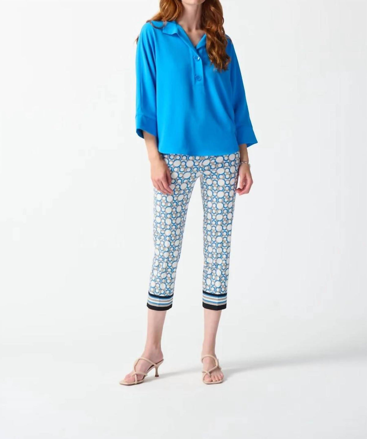 Joseph Ribkoff - Geometric Print Crop Pants