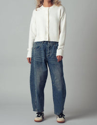 Urban Daizy Classic Button Up Cardigan in ivory - women's cardigan