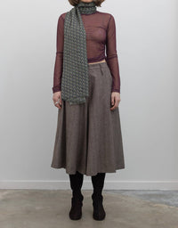 Collective Herringbone Wide Leg Culotte Pants in brown - women's pants