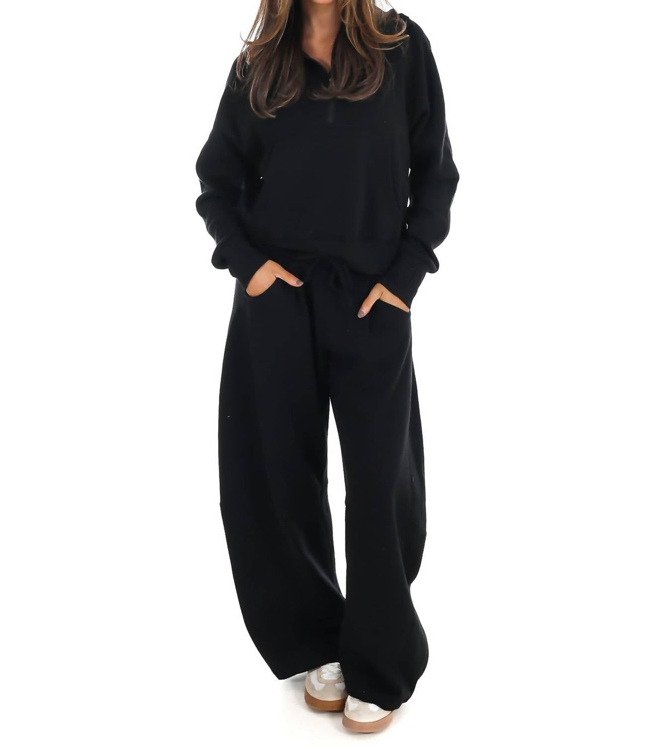 Reflex Easy Wear Fleece Half Zip Pullover in black - women's top - alternate view