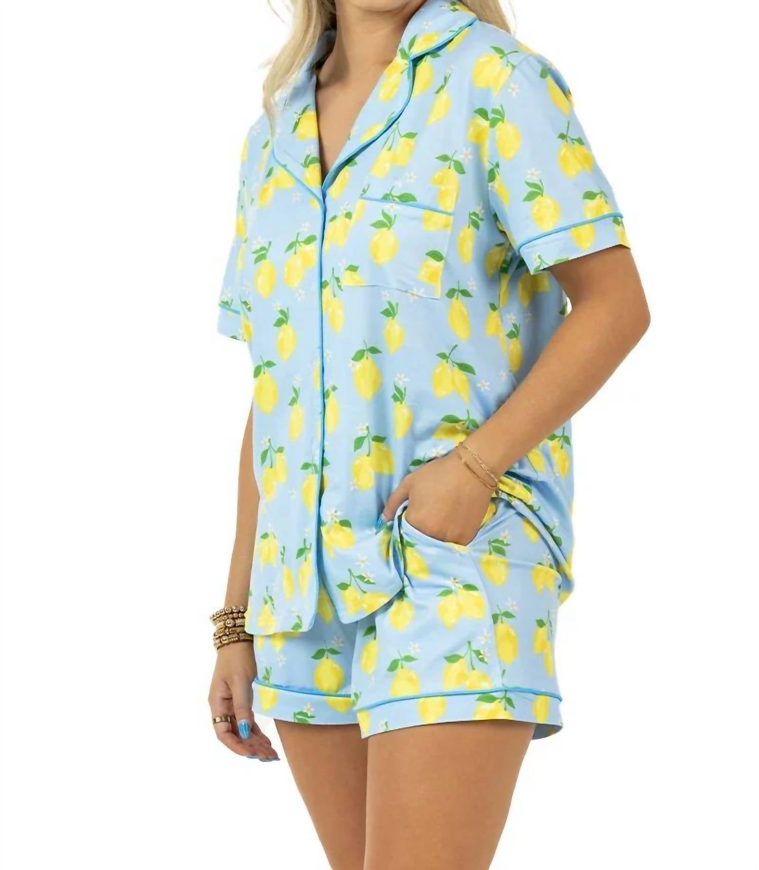 Katydid - Zesty Lemons Two Piece Pajama Set