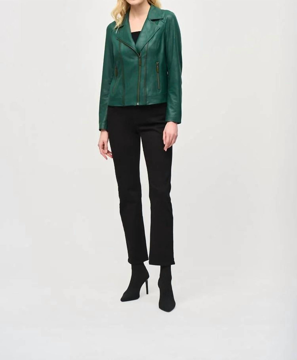 Joseph Ribkoff - Foiled Knit Moto Jacket