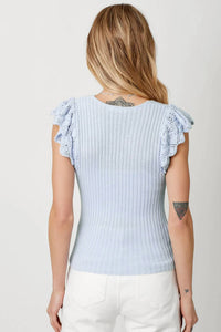 Mystree - Flutter Crochet Sleeve Sweater