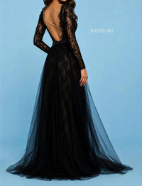Sherri Hill - Lace Open Back Gown