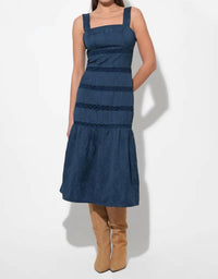 Adelyn Rae - Sable Tiered Lace Insert Midi Dress
