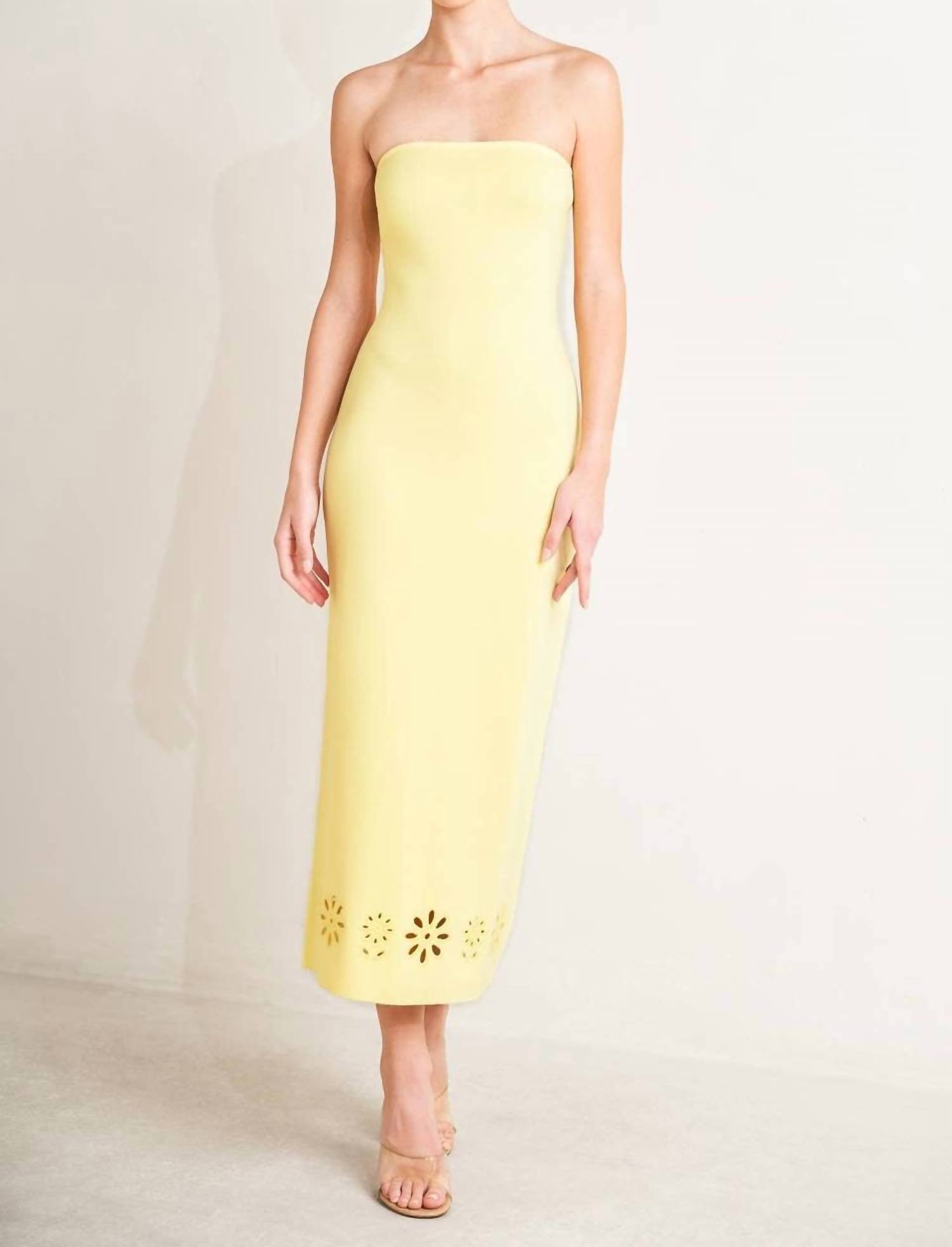 FLYING TOMATO Solid Sweater Knit Dress in yellow - women's dress