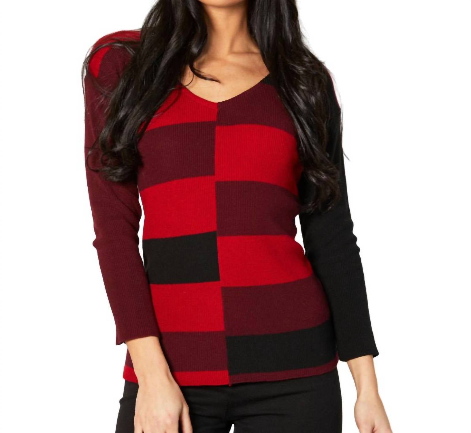 Ribbed V-Neck Sweater