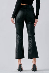 Hidden - Happi Hi-rise Coated Raw Hem Crop Jean