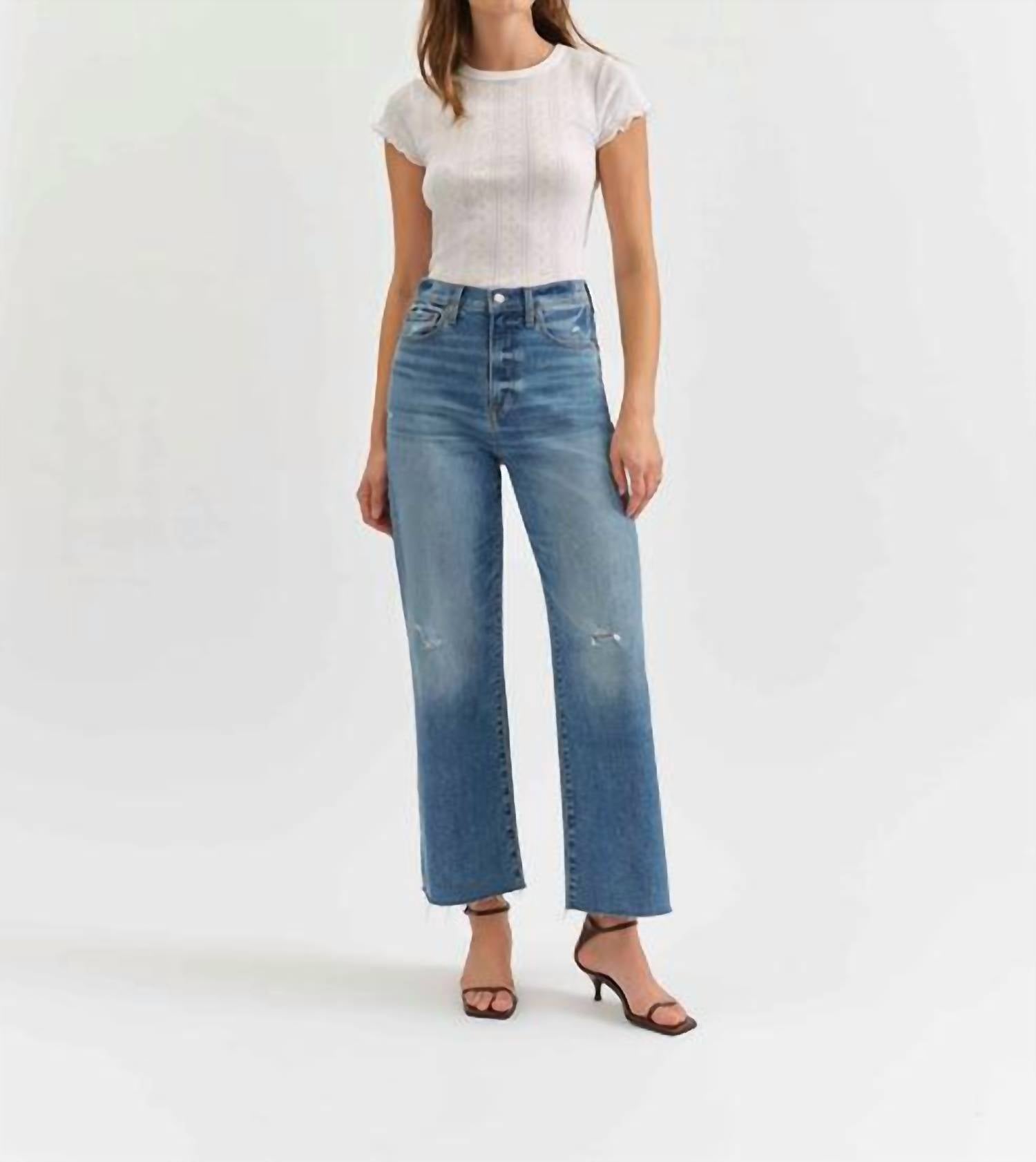 Daze - Pleaser High Rise Wide Ankle Jeans