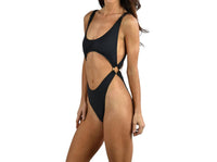 Milly - Solid Ring Monokini One Piece Swimsuit