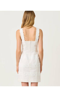 Lilly Pulitzer Davis Sleeveless Mini Dress in resort white - women's dress - detail view