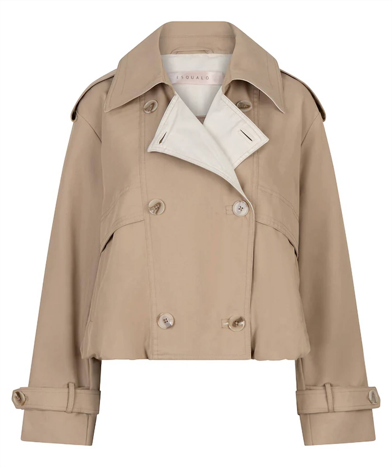 Esqualo - Women's Short Double-breasted Trench Coat