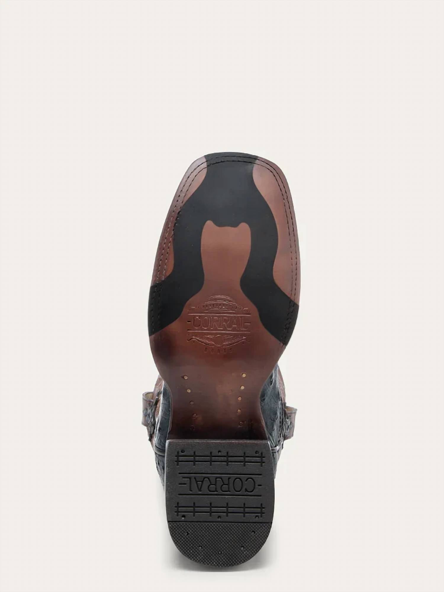 Corral - Men's Embroidery Ostrich Wide Square Toe Cowboy Boot