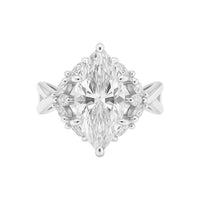 Allyanna Gifts - Women's Sterling Silver 2.0ct Marquise Moissanite Cluster Ring