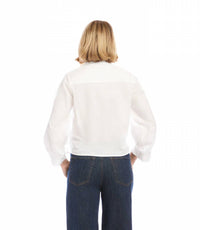 Karen Kane - Blouson Sleeve Embroidered Tie-Front Top