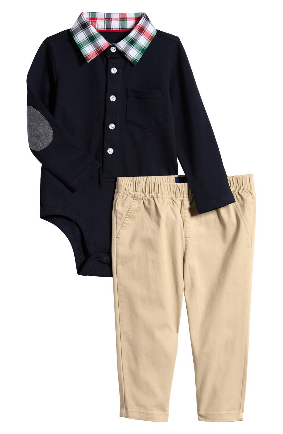 Andy & Evan Kids' Holiday Polo Bodysuit & Cord Pants Set in navy - item