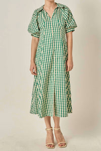 English Factory - Gingham Check Midi Dress