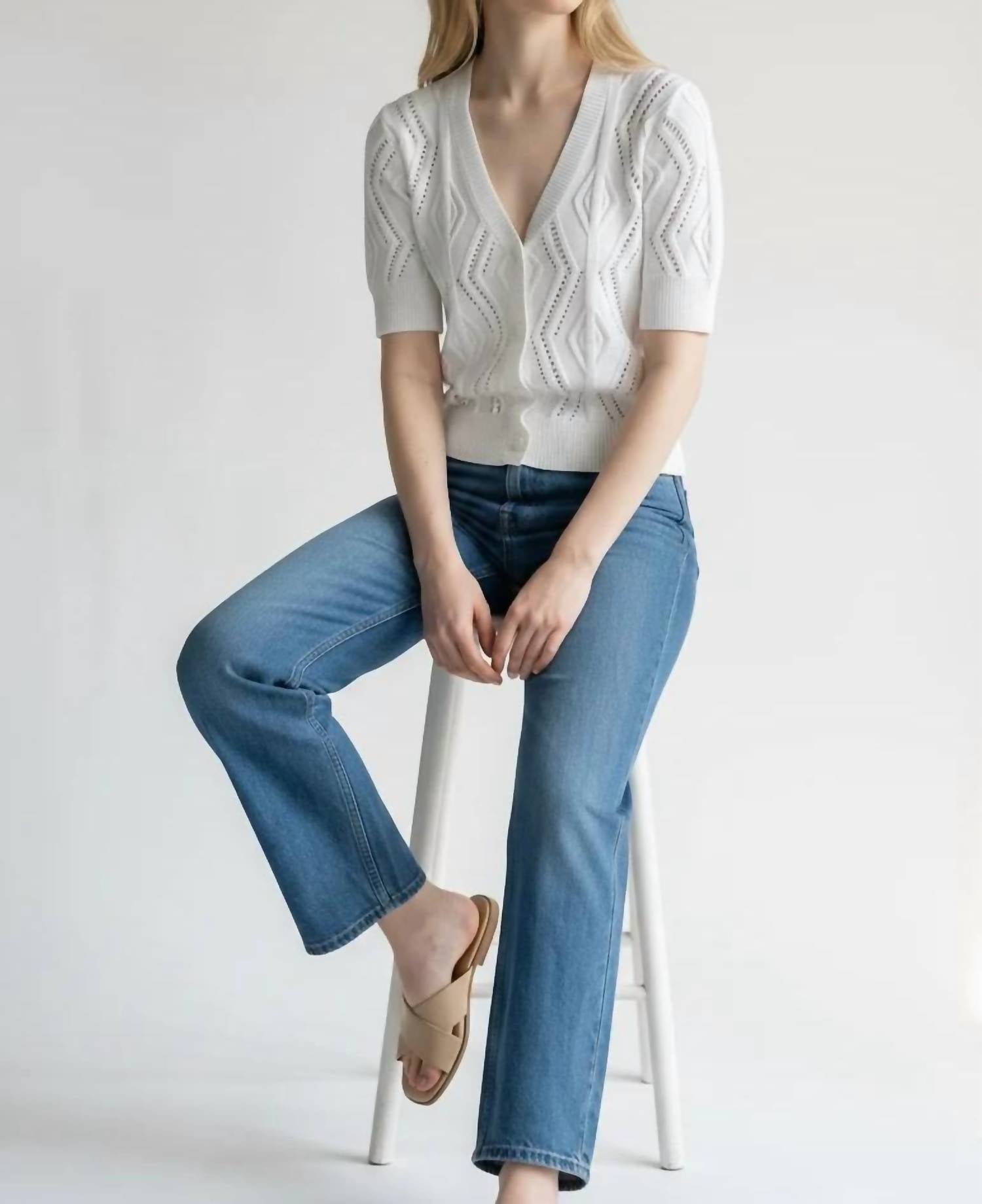 J. Society - Pointelle V-Neck Cardigan