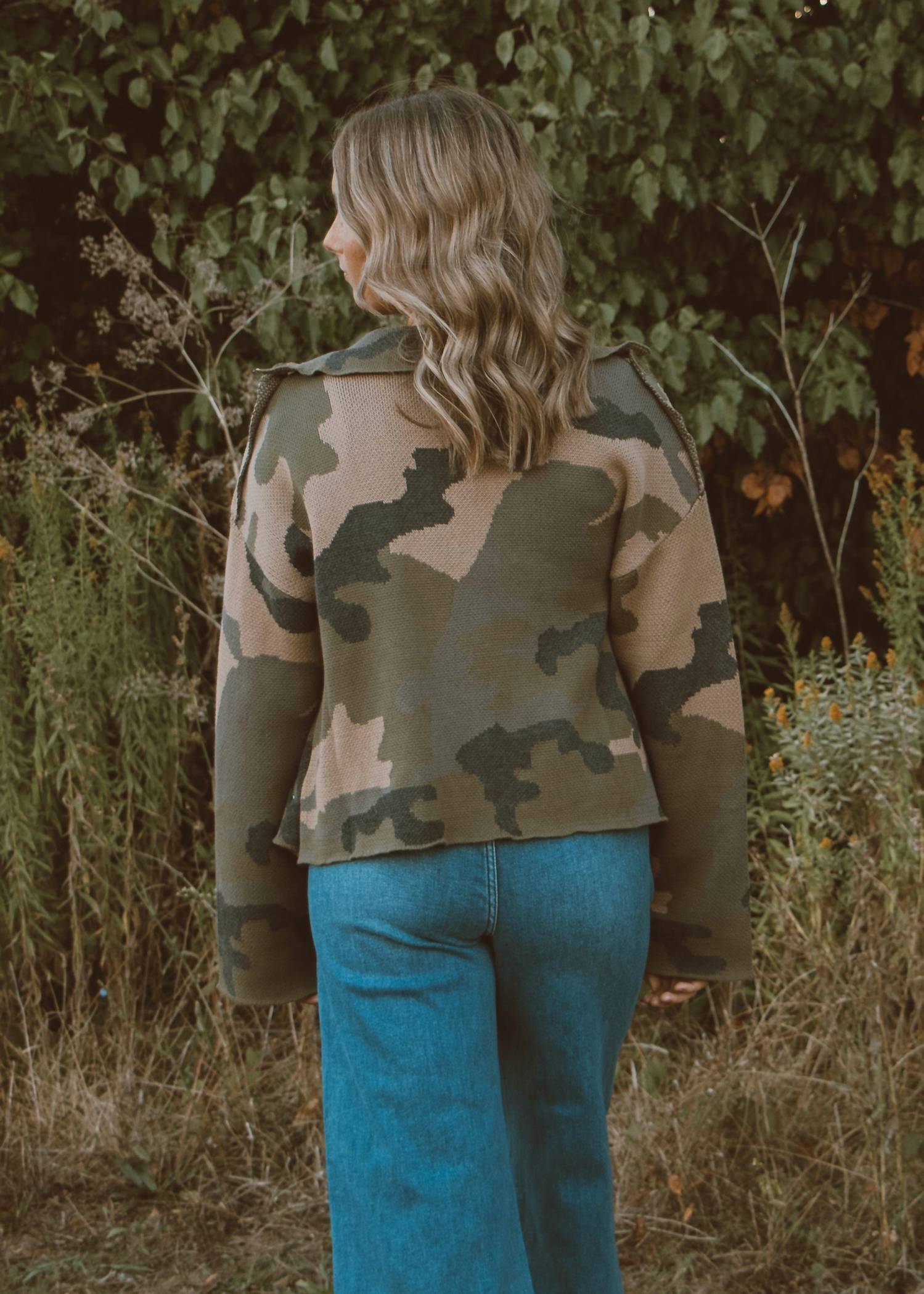 Miss Me Cutie Long Sleeve Zip Up Jacket in camo - women's jacket - view 6