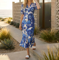 Karen Kane - Puff Sleeve Bias Dress