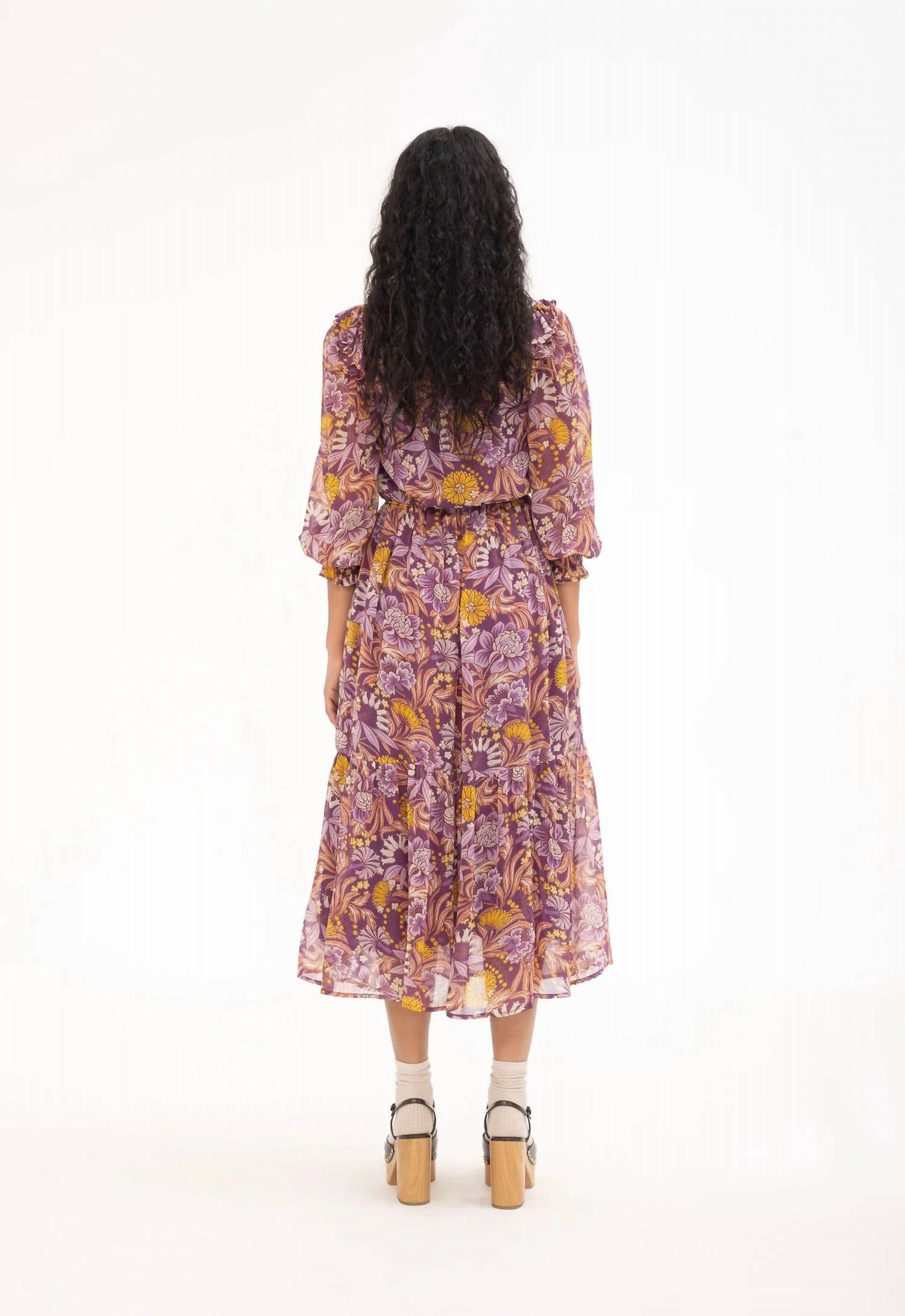 BANJANAN Women's Pearl Dress in violet - women's dress - detail view