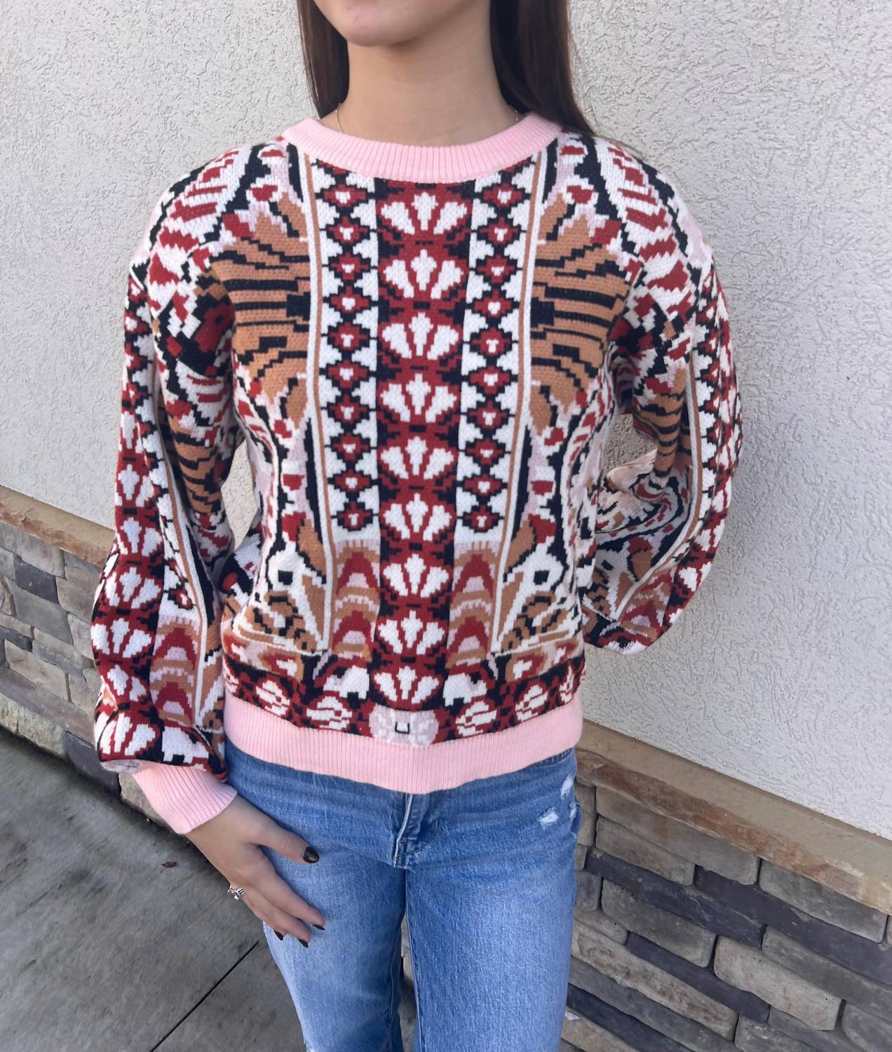 voy Ellis Sweater in multi - women's sweater - alternate view