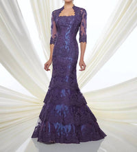 Social Occasions By Mon Cheri - Formal Long Purple Gown