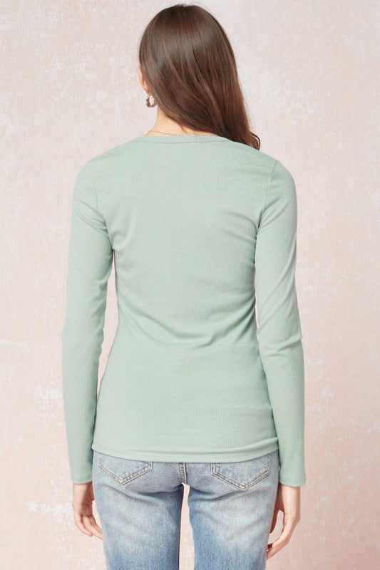 Entro - Long Sleeve V-Neck Top