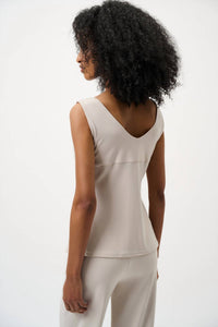 Joseph Ribkoff V-neck Camisole Top in moonstone - women's shirt - detail view