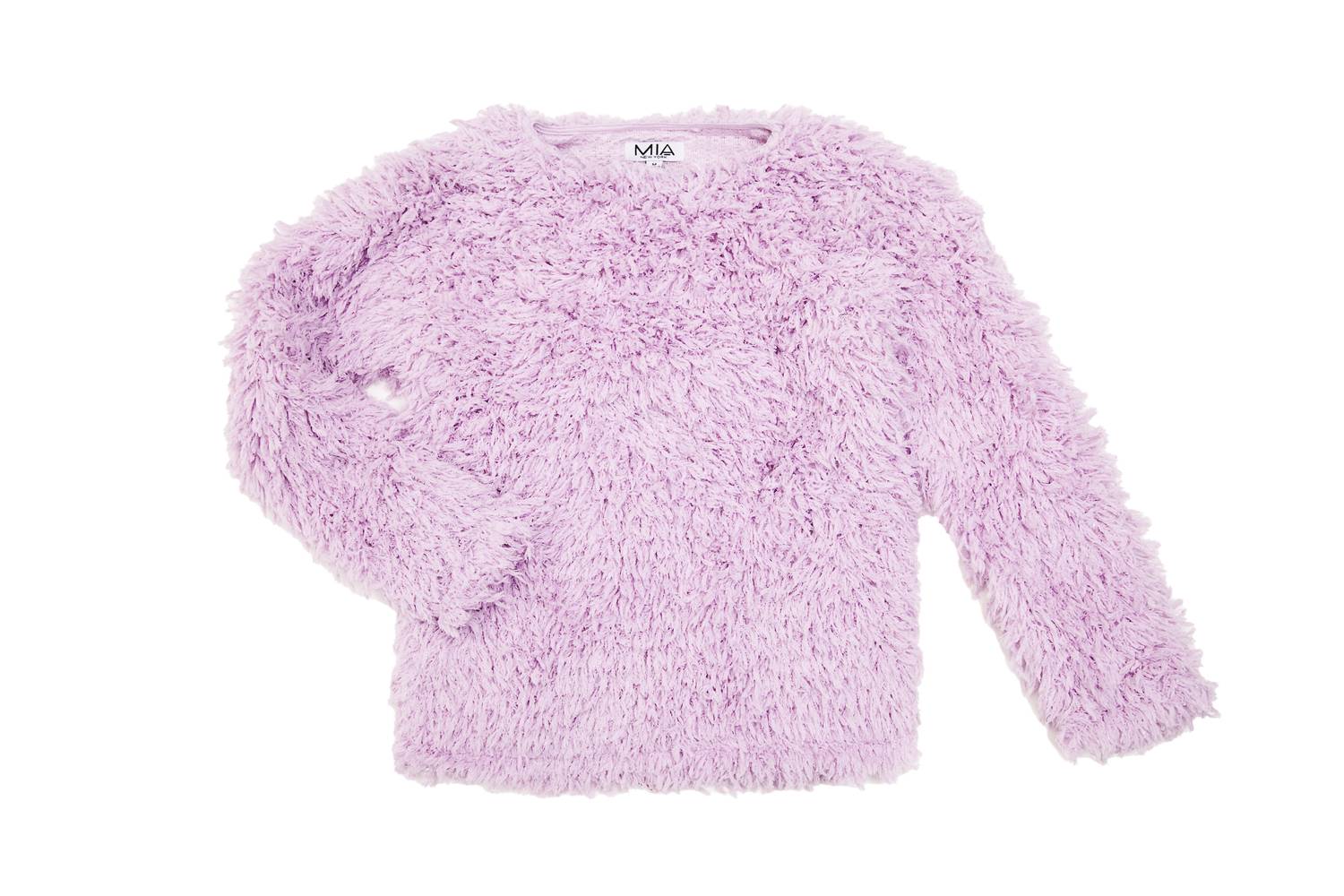 Mia - Girls' Light Shimmer Shag Sweater
