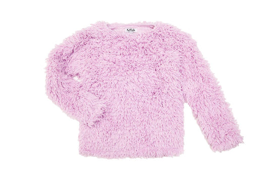 Mia - Girls' Light Shimmer Shag Sweater