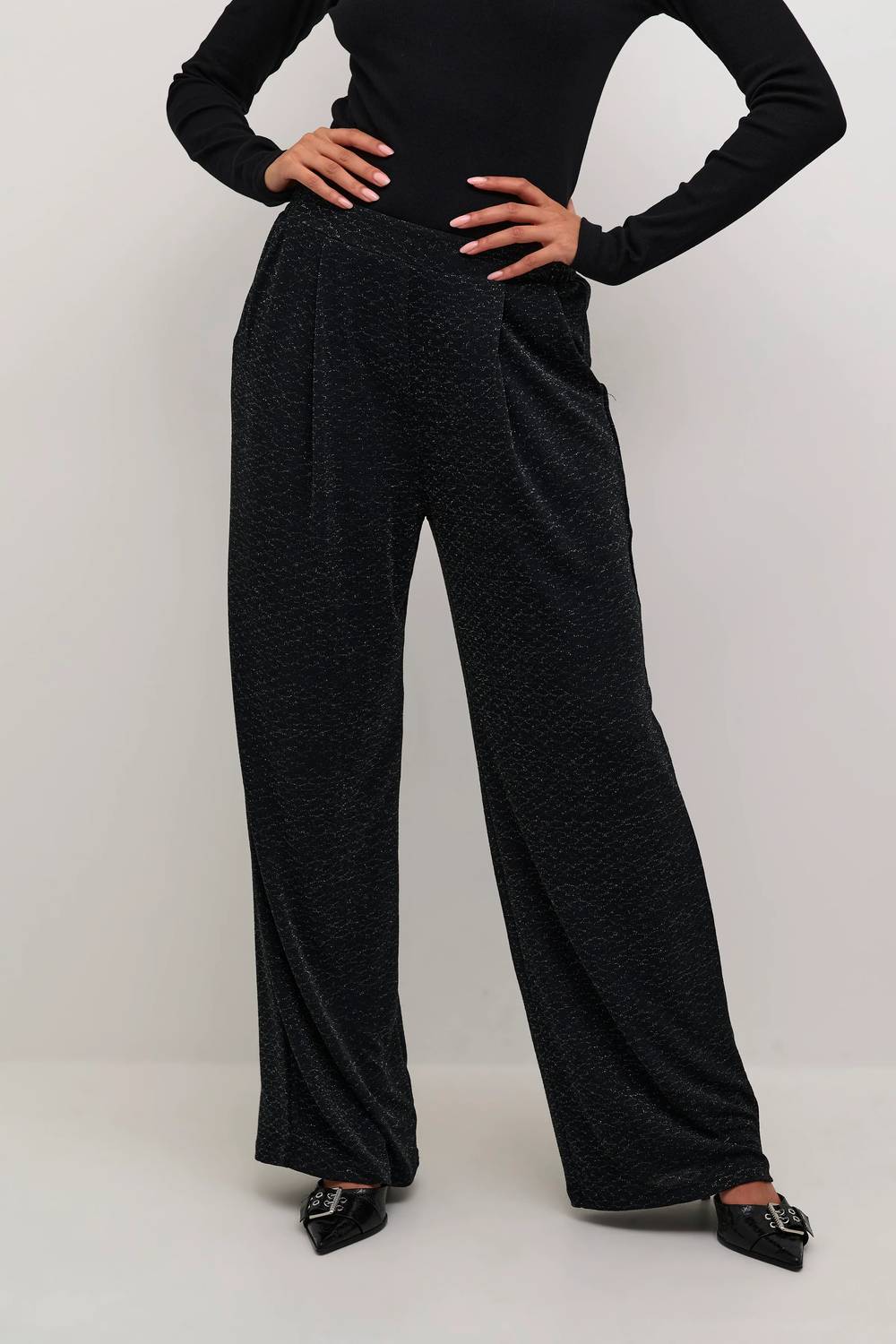 Kaffe - Kaellie Glitter Jersey Wide Leg Trousers