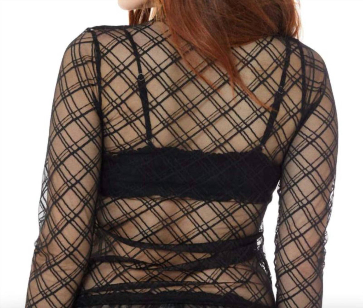 Find Me Now - Clara Mesh Mock Neck Top