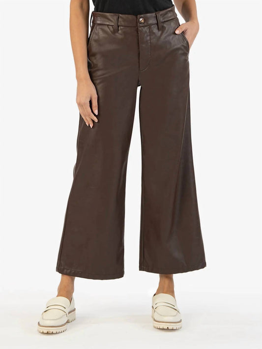 Kut From The Kloth - AUBRIELLE HIGH WAIST ANKLE WIDE LEG FAUX LEATHER PANTS