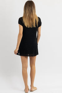 Olivaceous - SAROS UNLINED CROCHET MINI DRESS