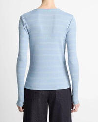 Vince - Striped Ribbed Pima Cotton Long-sleeve T-shirt