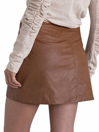 Free People - Fake Out Faux Leather Wrap Skirt